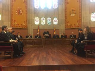 Jesús M. Barrientos, presidente del TSJ de Cataluña, durante su discurso
